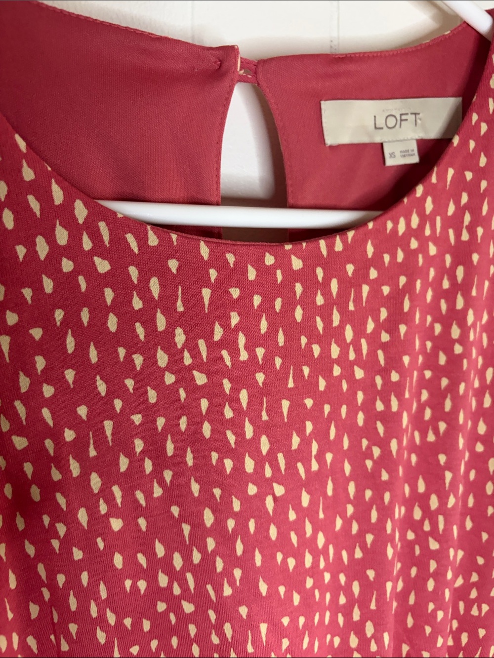 LOFT Coral-Pink Teardrop Print Tunic
